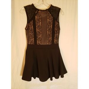 Women's Mind Code Black Sleeveless Lace Shorts Romper Size M